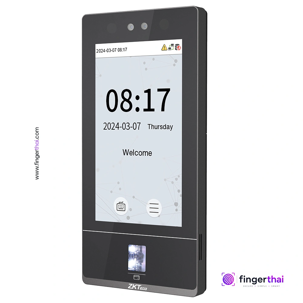 ZKTeco SenseFace 7A เครื่องสแกนใบหน้า AI พร้อมลายนิ้วมือสำหรับลงเวลาทำงาน